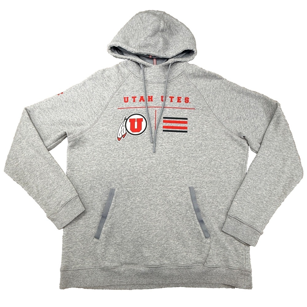 Under Armour Utah Utes Hoodie Women's Large‎ Gray Fleece Pullover NCAA Football